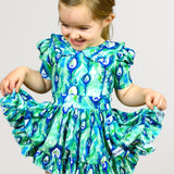 Peacock twirl dress