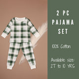 Green Plaid Pajama Baby Sleeper