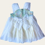 Ocean Dreams: Sea-Inspired Little Girls Dress with Sequin Bodice and Tulle Skirt