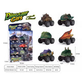 Trending Dinosaur Pull-Back Car Toy - Set of 6