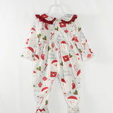 Christmas Santa Ruffle Baby Girl Romper