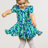 Peacock twirl dress