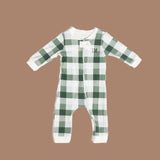 Green Plaid Pajama Baby Sleeper