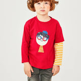 Graphic Tee with Double-Layered Sleeve