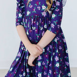 Violets in Bloom Ruffle Twirl Dress