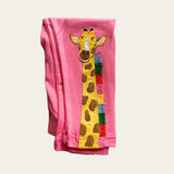 Whimsical giraffe pink leggings