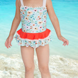 Tan & floral 2 pc swimsuit