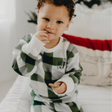 Green Plaid Cotton Kids 2 pc Pajama Set