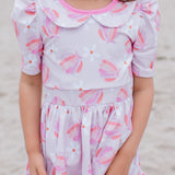 Sea shells & Daisies Twirl dress