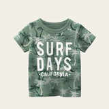 Surf days, California - Boys green beach summer tshirt