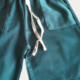 French terry green shorts