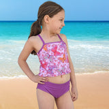 Waves and butterfly print reversible tankini