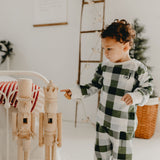 Green Plaid Cotton Kids 2 pc Pajama Set