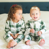 Green Plaid Pajama Baby Sleeper