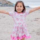 Sea shells & Daisies Twirl dress