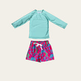 Colorful splash Rashguard swim set