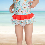 Tan & floral 2 pc swimsuit