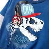 Dinosaur Blue color block Tshirt