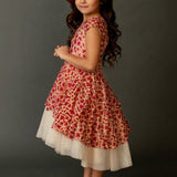 Toddler Annalise Petticoat Dress in Scarlet Metallic