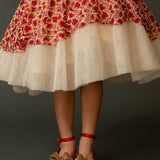 Toddler Annalise Petticoat Dress in Scarlet Metallic