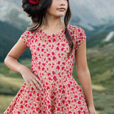 Kid's Annalise Petticoat Dress in Scarlet Metallic