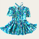 Peacock twirl dress