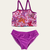 Waves and butterfly print reversible tankini