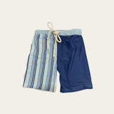 Blue Stripes color block swim trunks