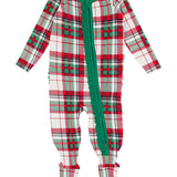 Baby Girls Dashing Dreams Plaid Modal Footed Ruffle Pajama