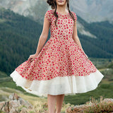 Kid's Annalise Petticoat Dress in Scarlet Metallic