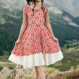 Kid's Annalise Petticoat Dress in Scarlet Metallic