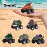 Trending Dinosaur Pull-Back Car Toy - Set of 6