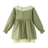 Girl's Dress Occasion Dress Ruffle Neck with Lace