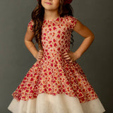 Toddler Annalise Petticoat Dress in Scarlet Metallic