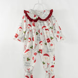 Christmas Santa Ruffle Baby Girl Romper