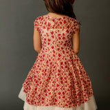 Toddler Annalise Petticoat Dress in Scarlet Metallic